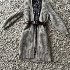 Cozy Taupe Women's Sweater Cardigan